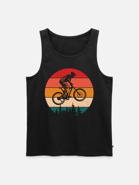 Retro Mountain Biker Uphill - Men's Premium Organic Tank Top - black