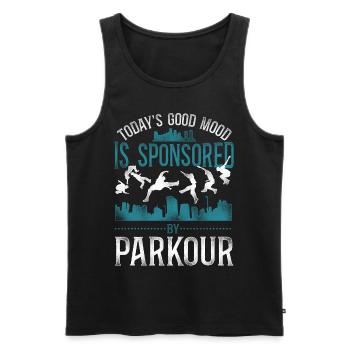 Parkour Free Running Traceur - Men's Premium Organic Tank Top - black - Front - Michal (187cm)