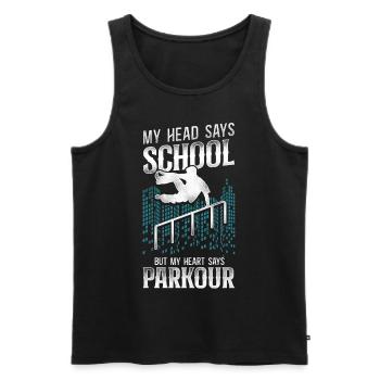 Parkour Free Running Traceur - Men's Premium Organic Tank Top - black - Front - Michal (187cm)