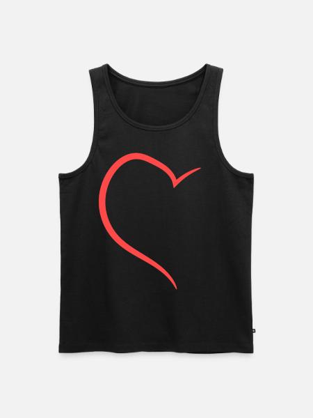 Halbes Herz In Rotem Design - Männer Premium Bio Tank Top - Schwarz