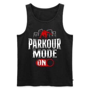 Parkour Free Running Traceur - Men's Premium Organic Tank Top - black - Front - AI Model Male 178 light (178cm)