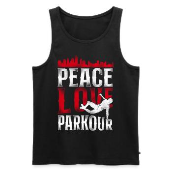 Parkour Free Running Traceur - Débardeur bio Premium Homme - noir - Devant - Michal (187cm)