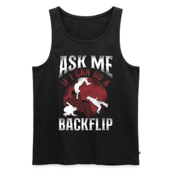 Parkour Free Running Traceur - Débardeur bio Premium Homme - noir - Devant - Michal (187cm)