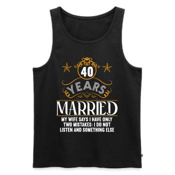 40 ans marié seulement 2 erreurs 40ème anniversaire de mariage - Débardeur bio Premium Homme - noir - Devant - AI Model Male 178 light (178cm)