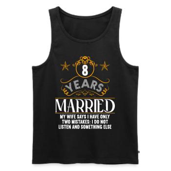 8 Jahre verheiratet nur 2 Fehler 8.Hochzeitstag - Männer Premium Bio Tank Top - Schwarz - Vorne - AI Model Male 178 light (178cm)
