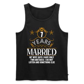 7 years married only 2 mistakes 7.Wedding day - Men's Premium Organic Tank Top - black - Front - Michal (187cm)