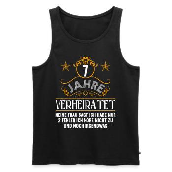 7 Jahre verheiratet nur 2 Fehler 7.Hochzeitstag - Männer Premium Bio Tank Top - Schwarz - Vorne - Michal (187cm)