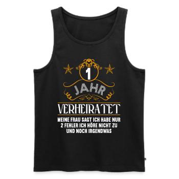 1 Jahr verheiratet nur 2 Fehler 1.Hochzeitstag - Männer Premium Bio Tank Top - Schwarz - Vorne - Michal (187cm)