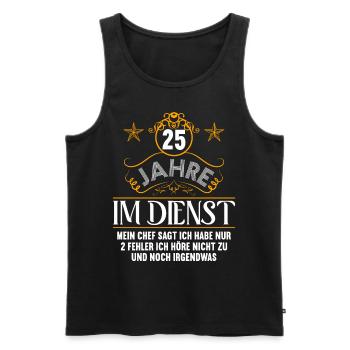 25 Jahre im Dienst 25 Jähriges Dienstjubiläum - Männer Premium Bio Tank Top - Schwarz - Vorne - Michal (187cm)
