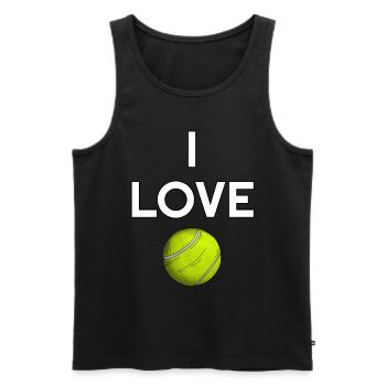 J’adore les fans d’entraînement de club de tennis de tennis - Débardeur bio Premium Homme - noir - Devant - Michal (187cm)