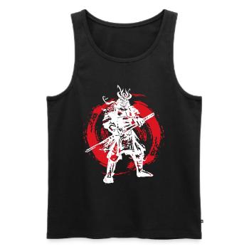 Samurai Japanischer Krieger Blutmond Design - Männer Premium Bio Tank Top - Schwarz - Vorne - AI Model Male 178 light (178cm)