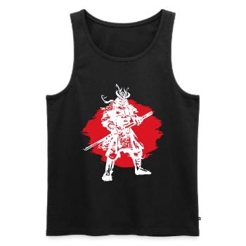 Samurai Japanese Warrior Blood Moon Design - Men's Premium Organic Tank Top - black - Front - Michal (187cm)
