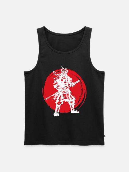 Samurai Japanischer Krieger Blutmond Design - Männer Premium Bio Tank Top - Schwarz