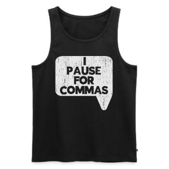 I'm taking a break for commas grammar police - Men's Premium Organic Tank Top - black - Front - AI Model Male 178 light (178cm)