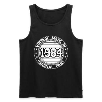 Vintage Made In 1984 Original Part Geburtstag 1984 - Männer Premium Bio Tank Top - Schwarz - Vorne - Michal (187cm)