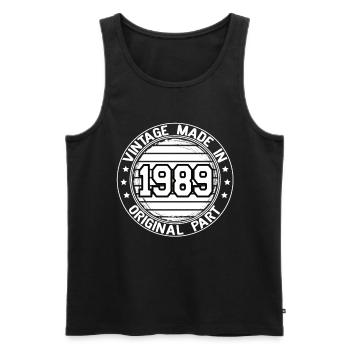 Vintage Made In 1989 Original Part Birthday 1989 - Men's Premium Organic Tank Top - black - Front - Michal (187cm)