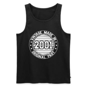 Vintage Made In 2001 Original Part Geburtstag 2001 - Männer Premium Bio Tank Top - Schwarz - Vorne - Michal (187cm)