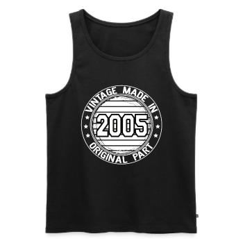 Vintage Made In 2005 Original Part Geburtstag 2005 - Männer Premium Bio Tank Top - Schwarz - Vorne - AI Model Male 178 light (178cm)