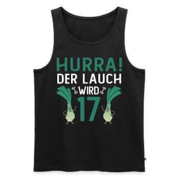 Hurra der Lauch wird 17 - Männer Premium Bio Tank Top - Schwarz - Vorne - Michal (187cm)