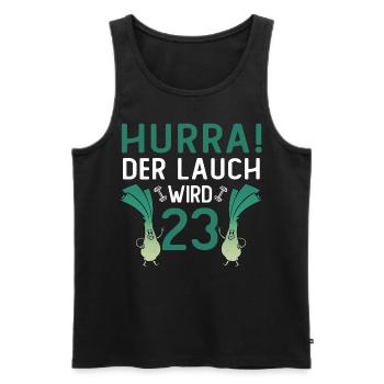 Hurra der Lauch wird 23 - Männer Premium Bio Tank Top - Schwarz - Vorne - Michal (187cm)