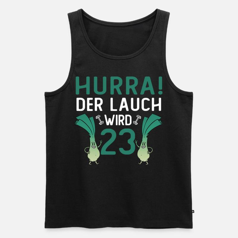 Hurra der Lauch wird 23 - Männer Premium Bio Tank Top - Schwarz