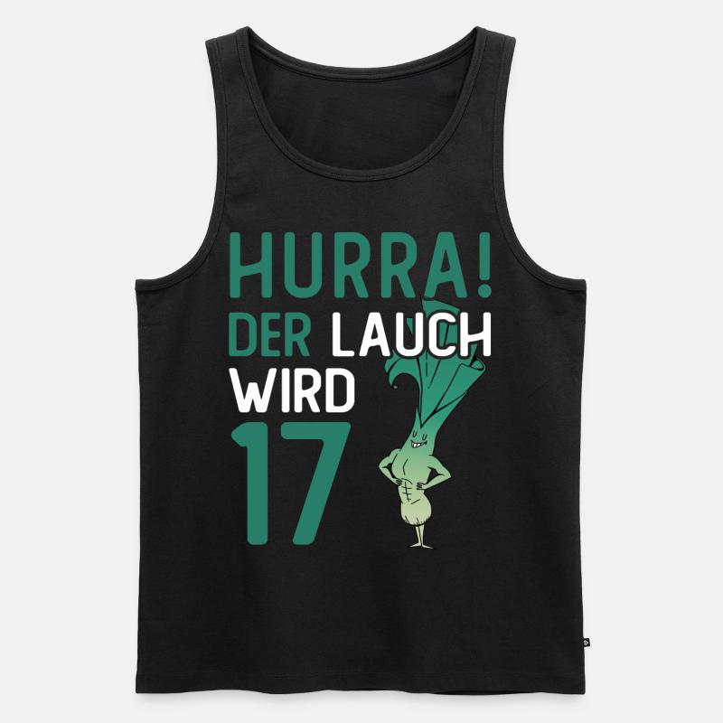 Hurra der Lauch wird 17 - Männer Premium Bio Tank Top - Schwarz