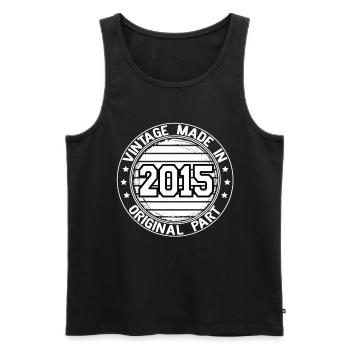 Vintage Made In 2015 Original Part Geburtstag 2015 - Männer Premium Bio Tank Top - Schwarz - Vorne - Michal (187cm)