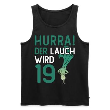 Hurra der Lauch wird 19 - Männer Premium Bio Tank Top - Schwarz - Vorne - Michal (187cm)