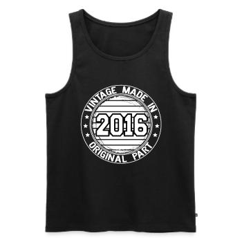 Vintage Made In 2016 Original Part Birthday 2016 - Men's Premium Organic Tank Top - black - Front - AI Model Male 178 light (178cm)
