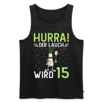 Hurra der Lauch wird 17 - Männer Premium Bio Tank Top - Schwarz - Vorne - Michal (187cm)