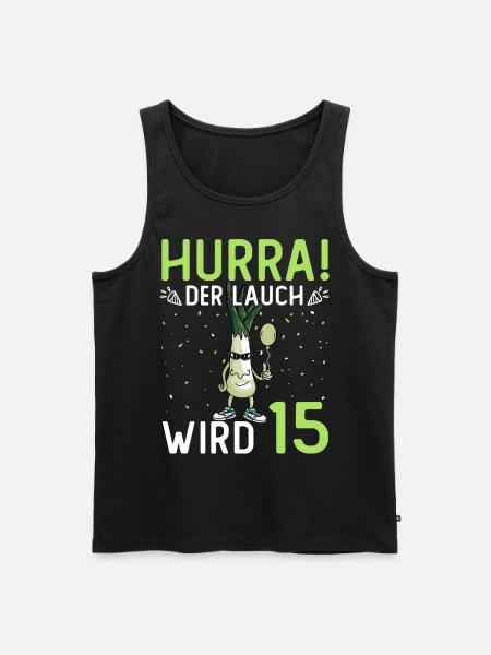 Hurra der Lauch wird 17 - Männer Premium Bio Tank Top - Schwarz