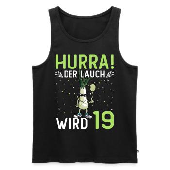 Hurra der Lauch wird 19 - Männer Premium Bio Tank Top - Schwarz - Vorne - Michal (187cm)