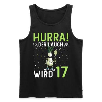 Herren 17. Geburtstag Hurra der Lauch wird 17 - Männer Premium Bio Tank Top - Schwarz - Vorne - Michal (187cm)