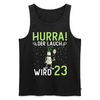 Hurra der Lauch wird 23 - Männer Premium Bio Tank Top - Schwarz - Vorne - Michal (187cm)