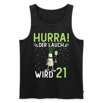 Hurra der Lauch wird 21 - Männer Premium Bio Tank Top - Schwarz - Vorne - Michal (187cm)