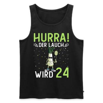 Hurra der Lauch wird 24 - Männer Premium Bio Tank Top - Schwarz - Vorne - Michal (187cm)