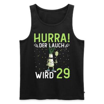 Hurra der Lauch wird 29 - Männer Premium Bio Tank Top - Schwarz - Vorne - Michal (187cm)