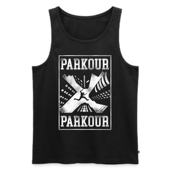 Parkour Free Running Traceur - Men's Premium Organic Tank Top - black - Front - Michal (187cm)