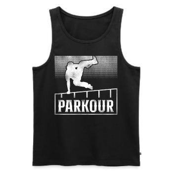 Parkour Free Running Traceur - Men's Premium Organic Tank Top - black - Front - Michal (187cm)