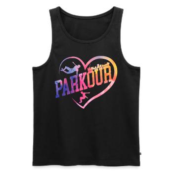 Parkour Free Running Traceur Fille - Débardeur bio Premium Homme - noir - Devant - Michal (187cm)