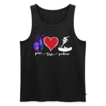 Parkour Free Running Traceur Fille - Débardeur bio Premium Homme - noir - Devant - Michal (187cm)