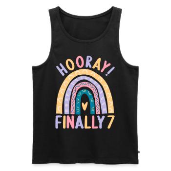 7 years Rainbow Rainbow 7th birthday - Men's Premium Organic Tank Top - black - Front - Michal (187cm)