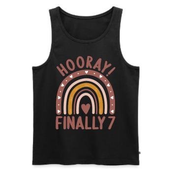 7 years Rainbow Rainbow 7th birthday - Men's Premium Organic Tank Top - black - Front - Michal (187cm)