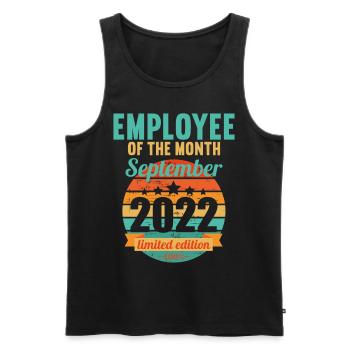 Mitarbeiter des Monats September 2022 - Männer Premium Bio Tank Top - Schwarz - Vorne - AI Model Male 178 light (178cm)