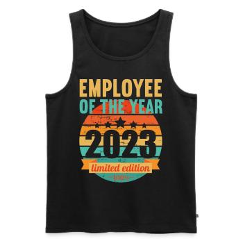 Mitarbeiter des Jahres 2023 - Männer Premium Bio Tank Top - Schwarz - Vorne - AI Model Male 178 light (178cm)