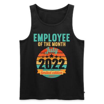Mitarbeiter des Monats Juli 2022 - Männer Premium Bio Tank Top - Schwarz - Vorne - AI Model Male 178 light (178cm)