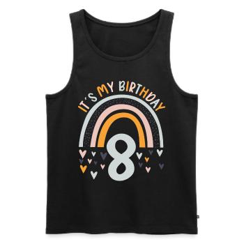 8 years Rainbow Rainbow 8th birthday - Men's Premium Organic Tank Top - black - Front - AI Model Male 178 light (178cm)