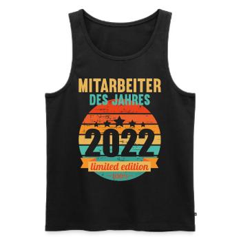 Mitarbeiter des Jahres 2022 - Männer Premium Bio Tank Top - Schwarz - Vorne - AI Model Male 178 light (178cm)