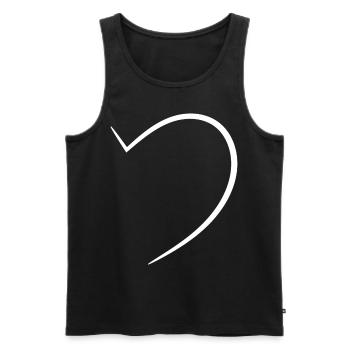 Noble Half White Heart - Men's Premium Organic Tank Top - black - Front - AI Model Male 178 light (178cm)