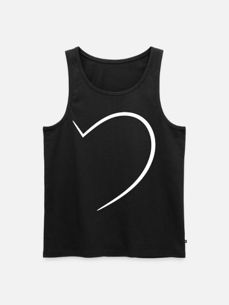 Noble Half White Heart - Men's Premium Organic Tank Top - black